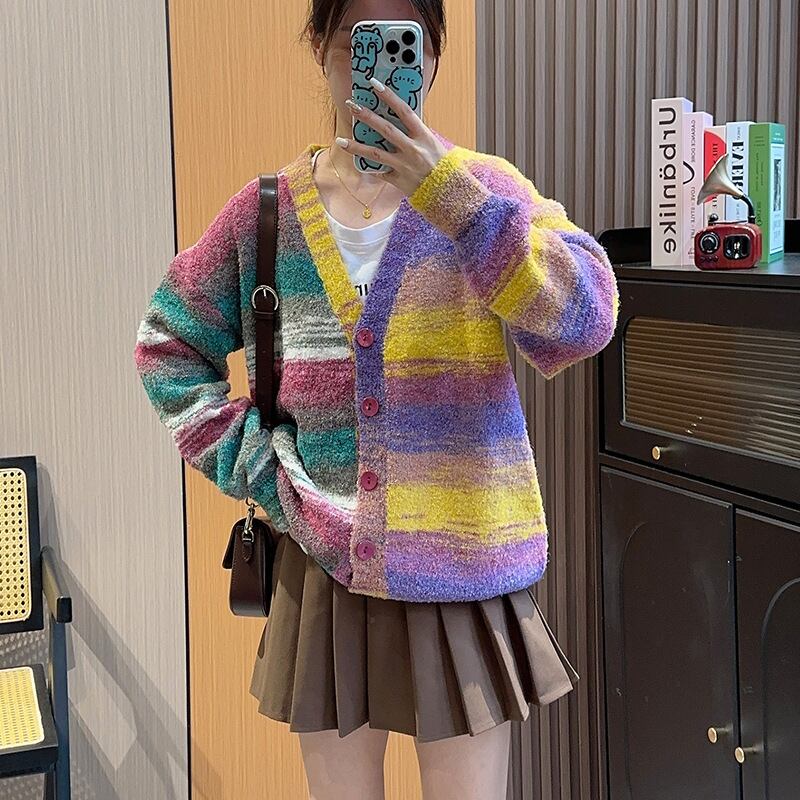 【outer】Vネックニットカーデ　M18515