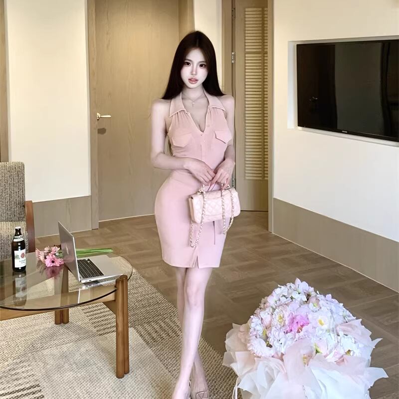 【dress】ノースリーブミニワンピース Q8348