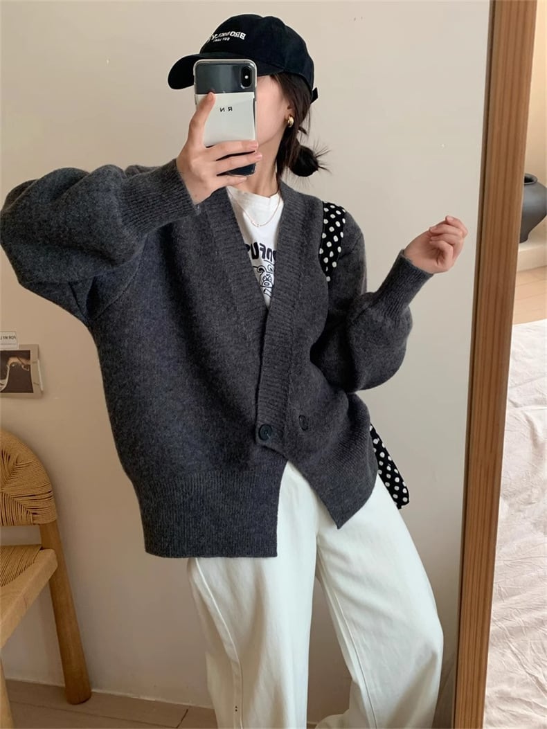 【outer】Vネックニットカーデ　M25974