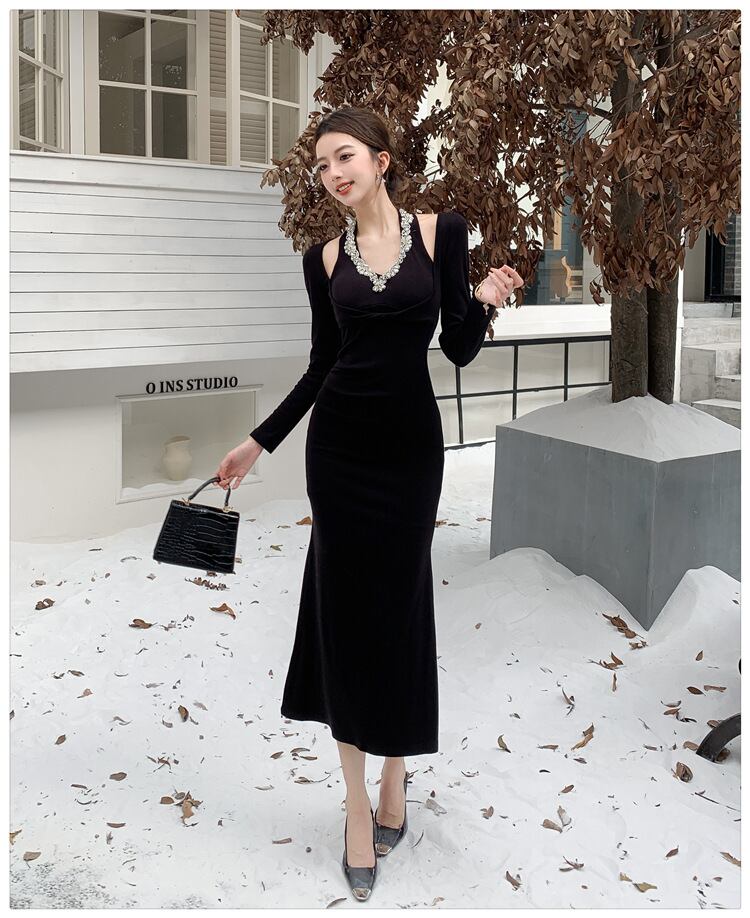 【dress】ビジューデートワンピース　M27454