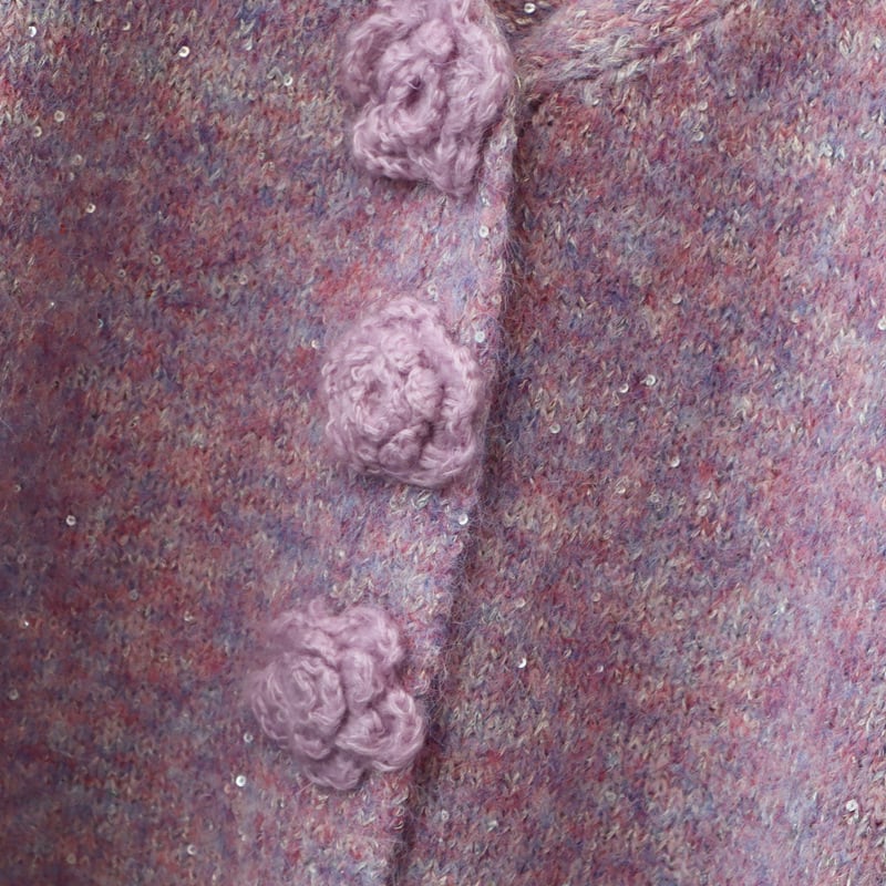 【outer】スパンコールニットカーデ　M28589