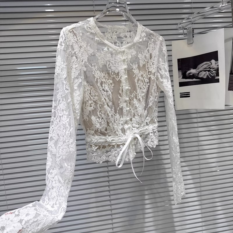 【set】レーストップス×ミニスカートセット Q7747