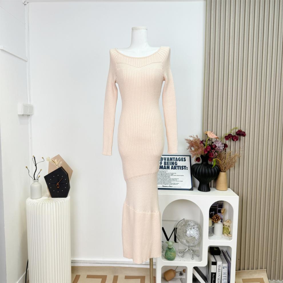 【dress】マーメイドニットワンピース　M28346