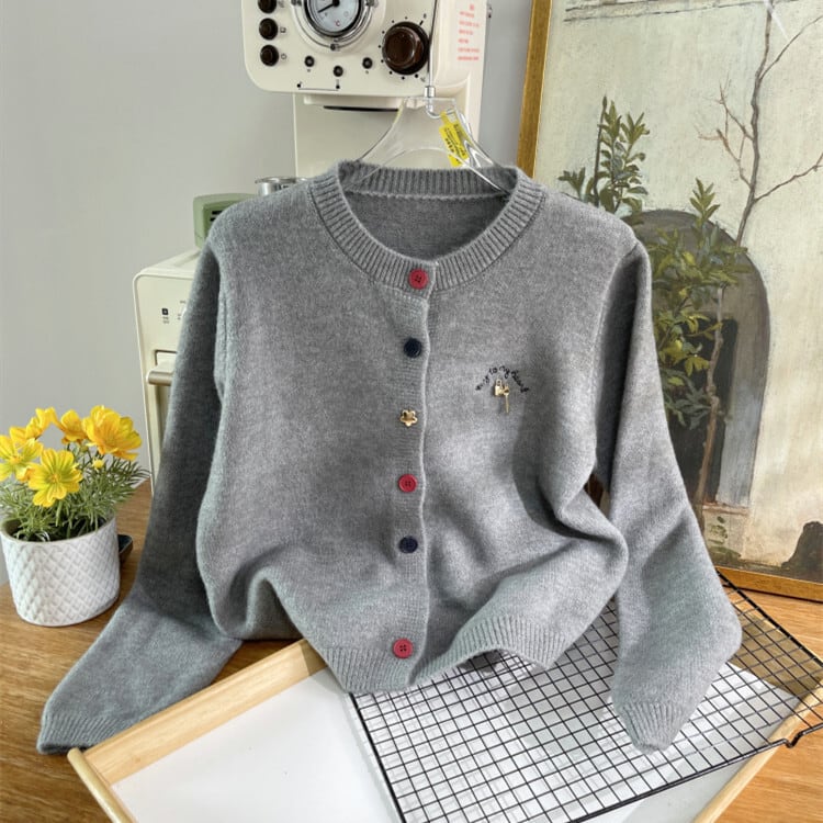 【outer】刺繍ニットカーデ　M28625
