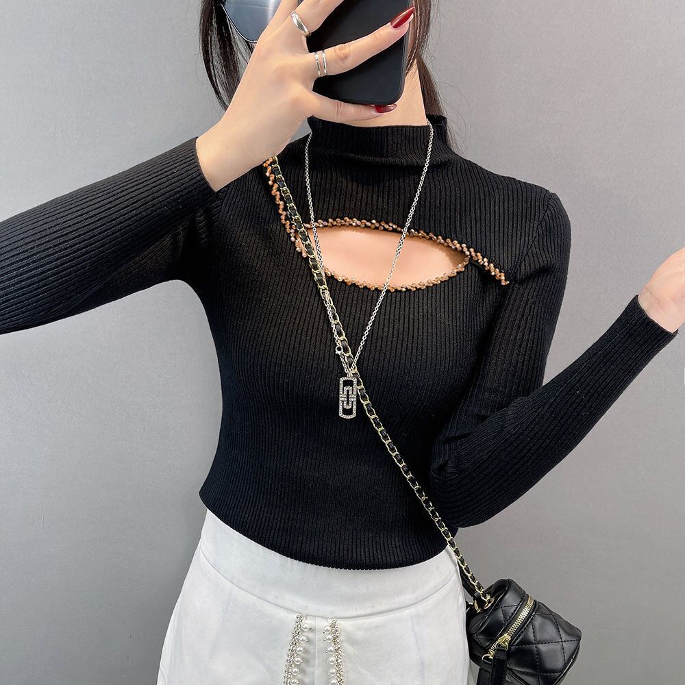 【tops】ビジューニットトップス　M27075