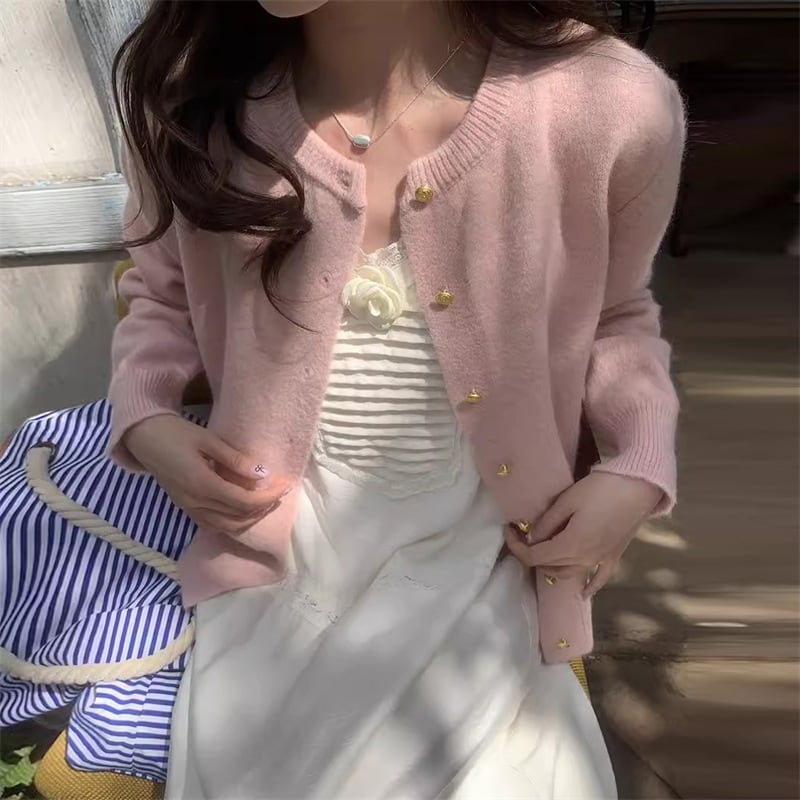 【outer】クルーネックニットカーデ　M25961