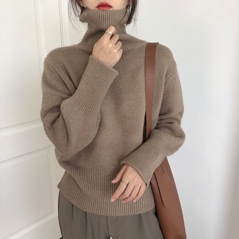【tops】ハイネックニットプルオーバー　M19163
