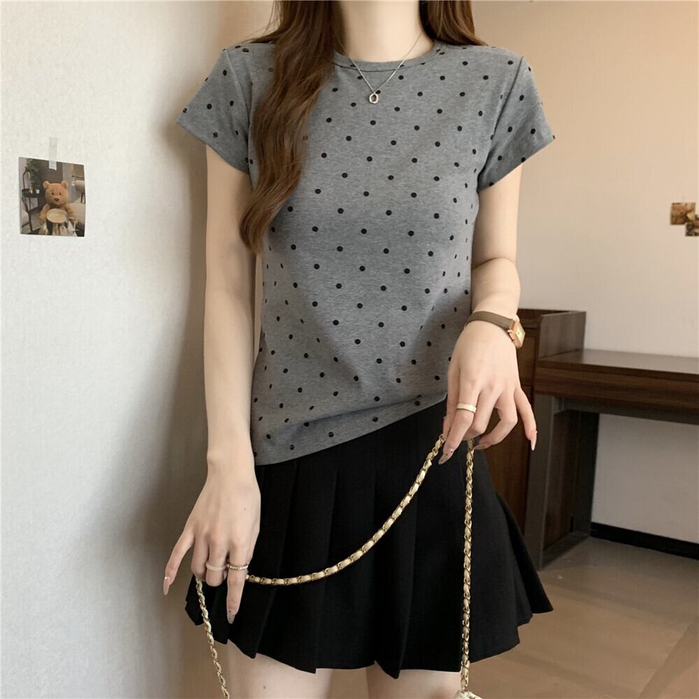 【tops】ドット柄TシャツG20723