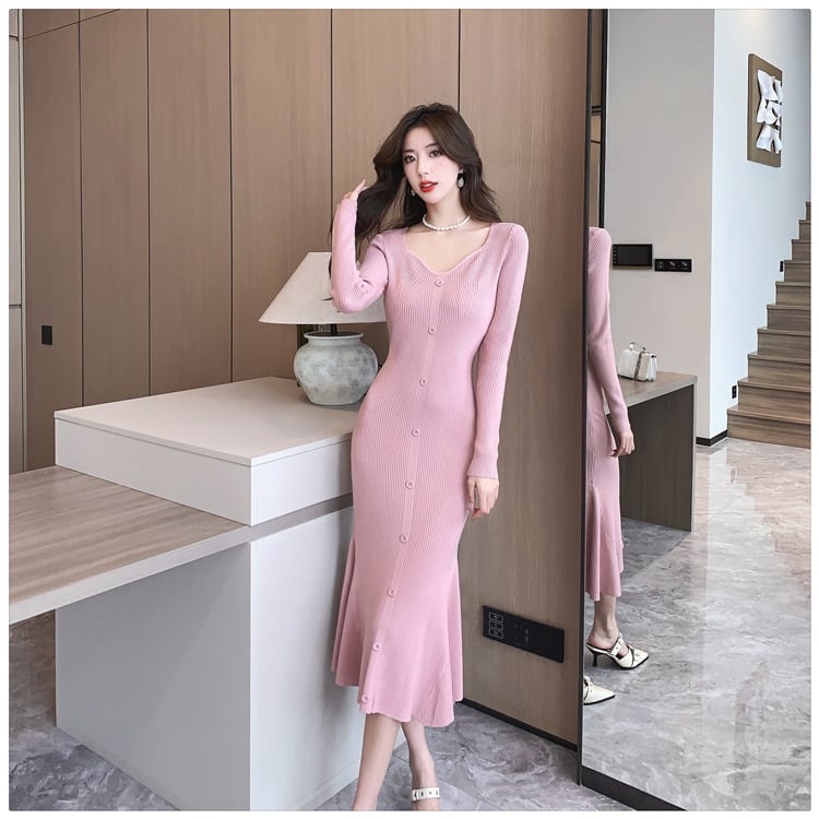 【dress】マーメイドニットワンピース　M28242