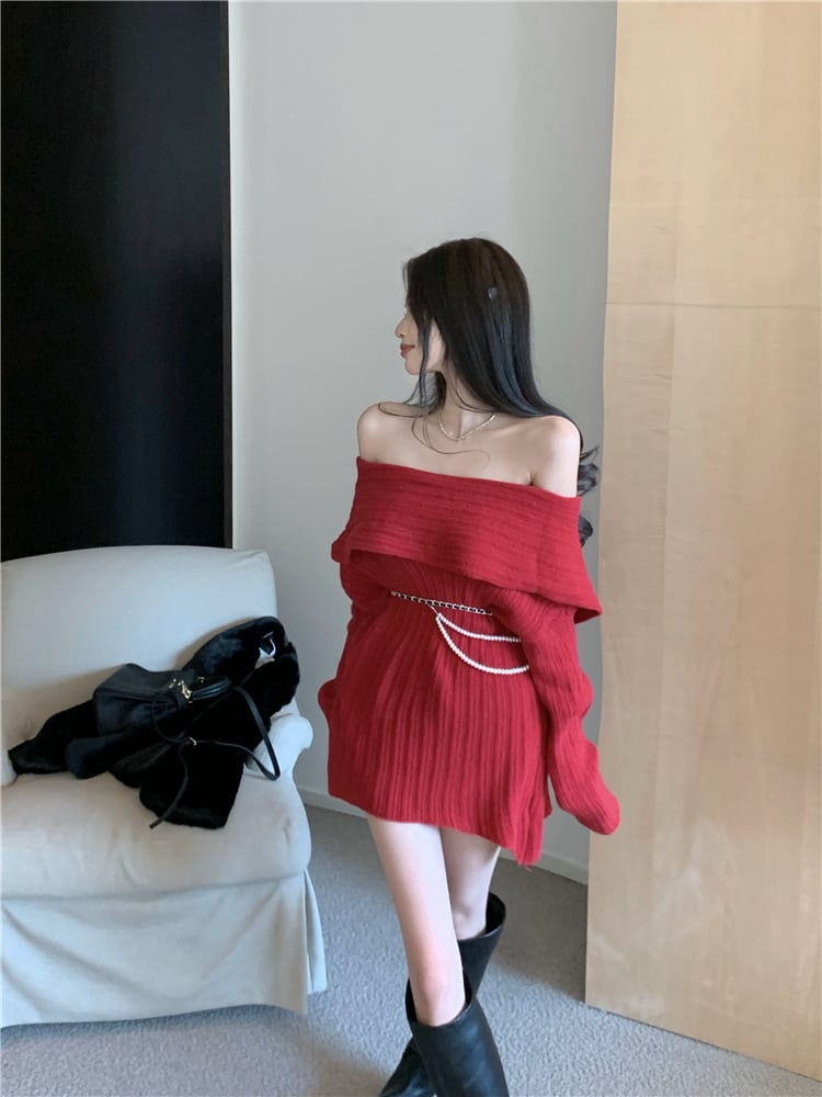 【tops】ボートネックニットセーター　M27973