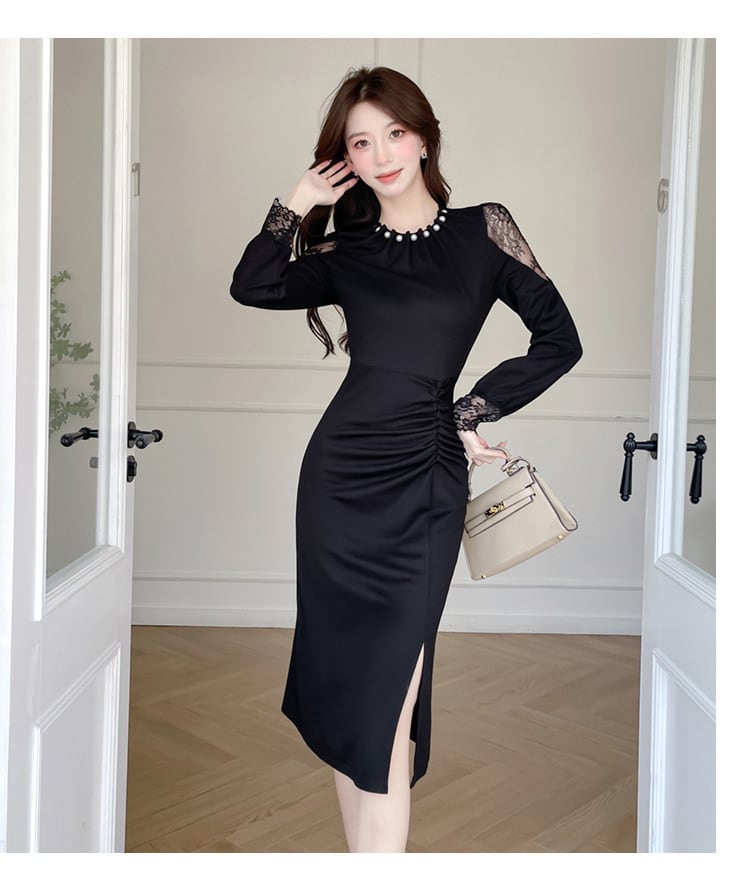【dress】レースドッキングワンピース　M29352