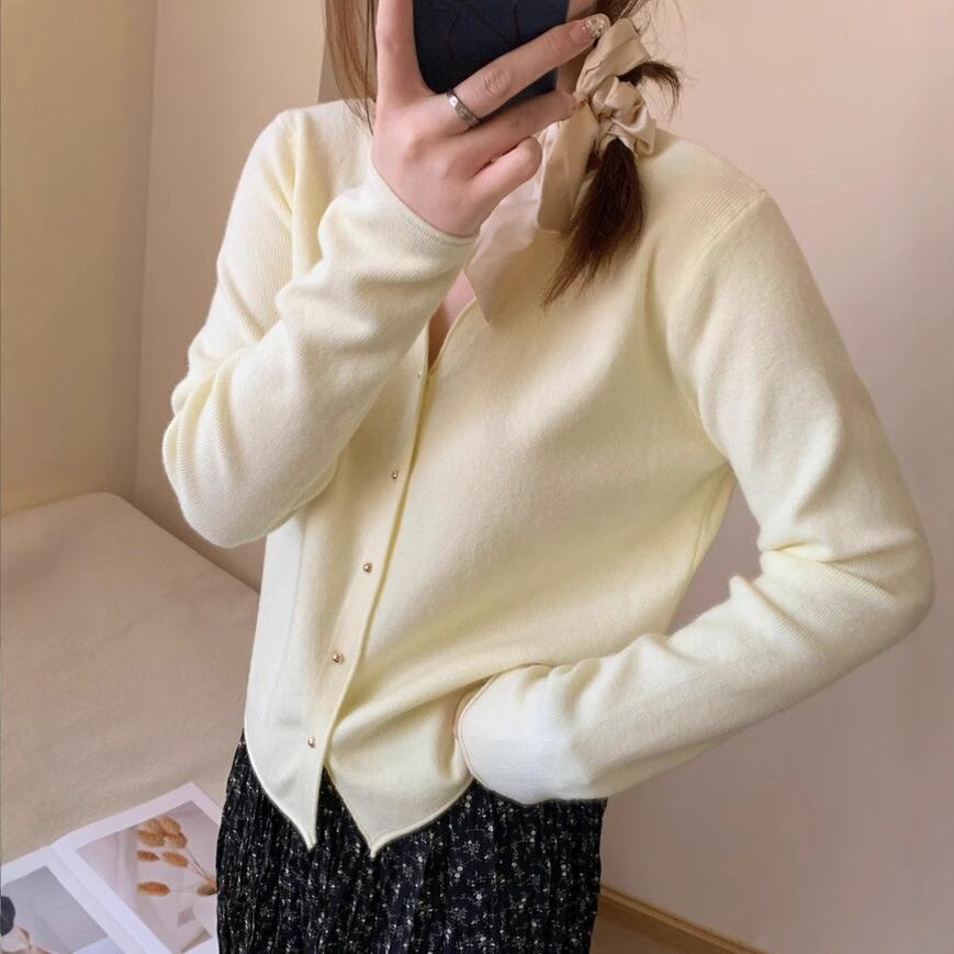 【outer】Vネックニットカーデ　M27609