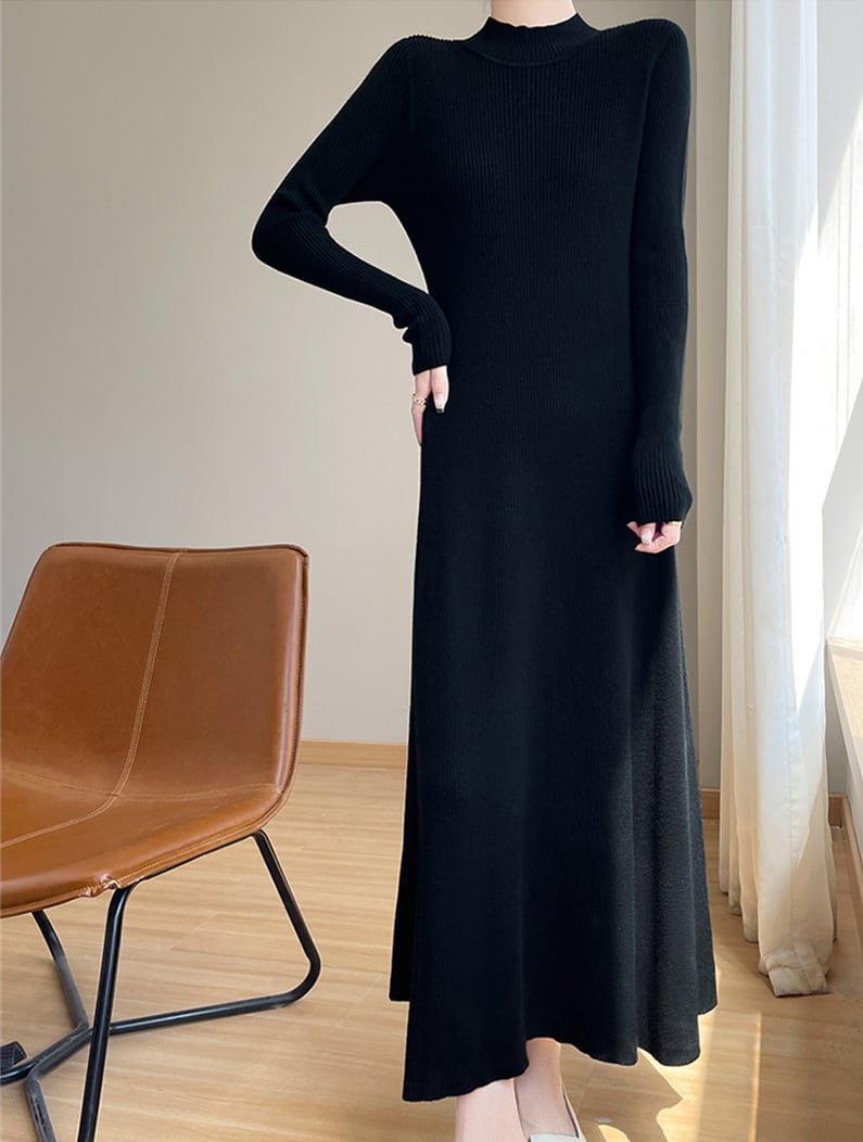 【dress】ハイネックニットワンピース Q7316