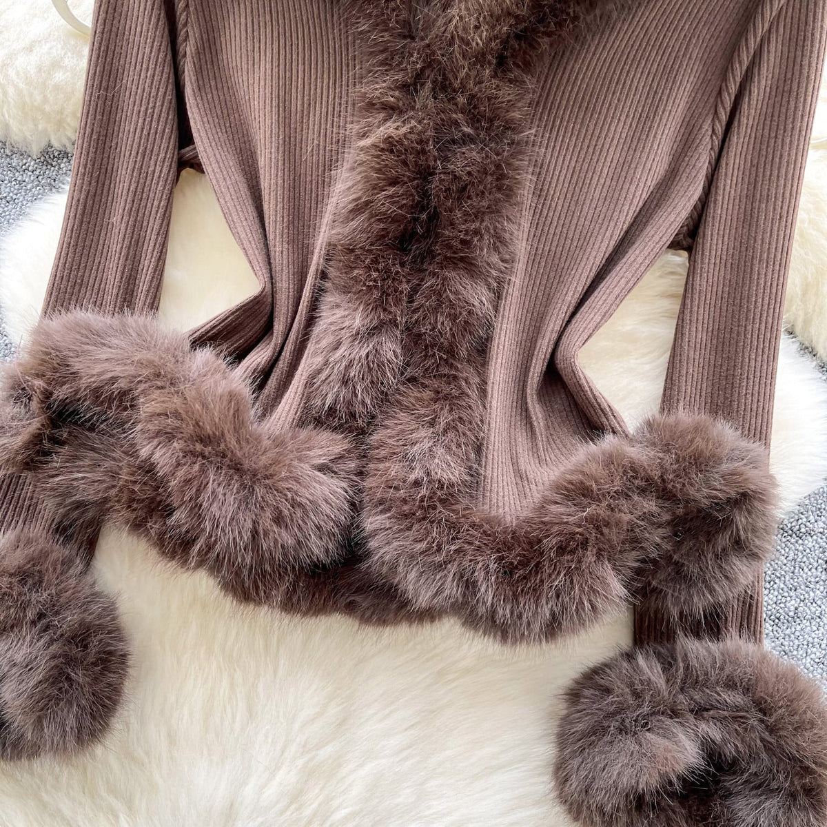 【tops】ファーニットトップス　N2777