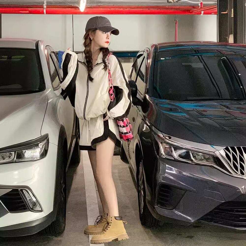 【set】薄手長袖アウター+ショートパンツ２点セットG21287