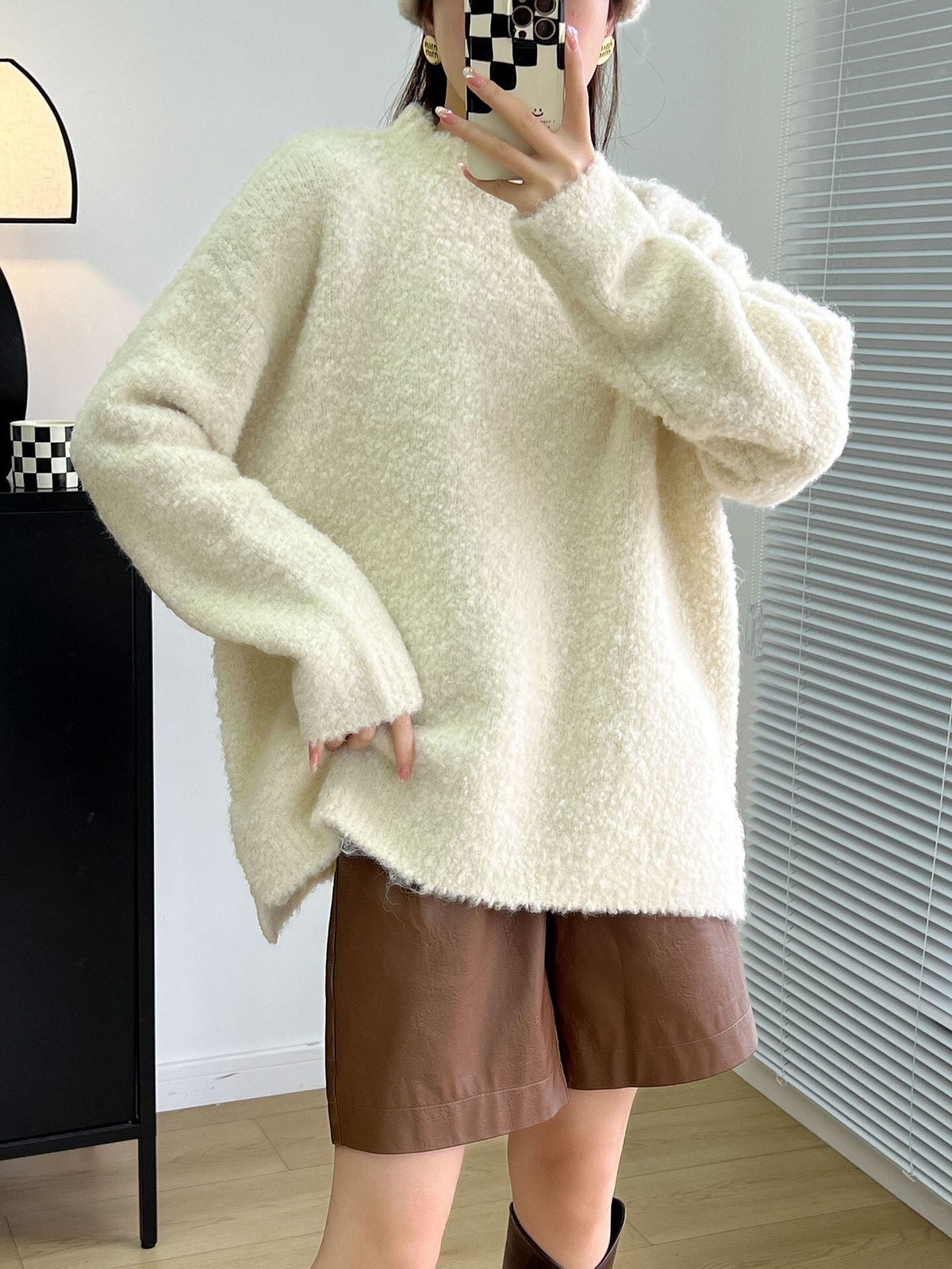 【tops】クルーネックニットセーター　M19090
