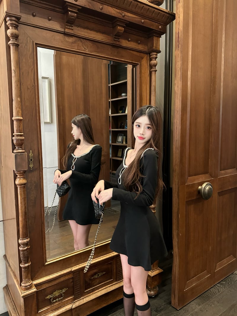 【dress】ビジューデートワンピース　M28419