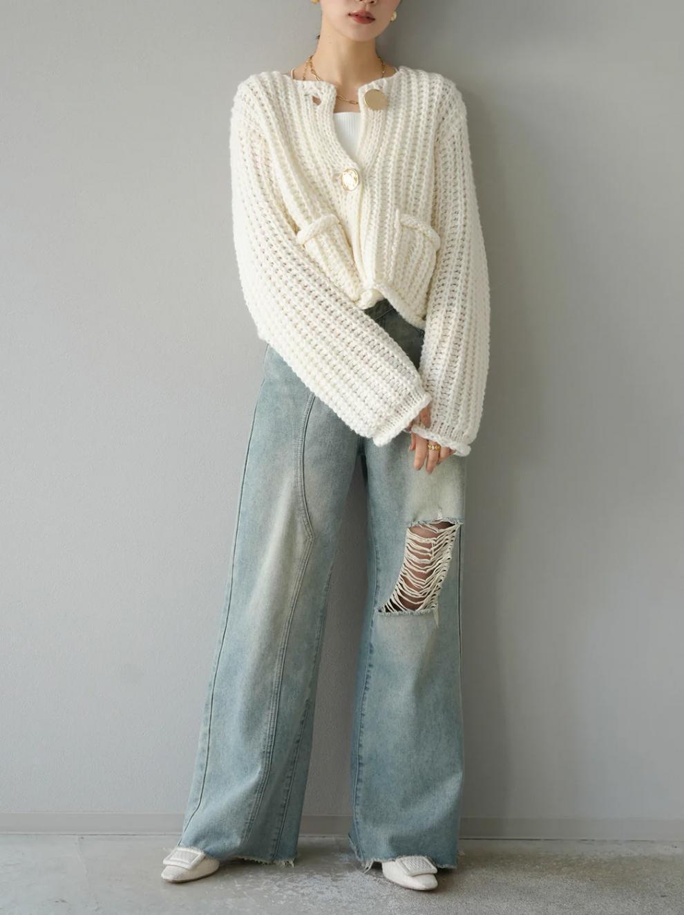 【outer】ニットカーデ　M27613