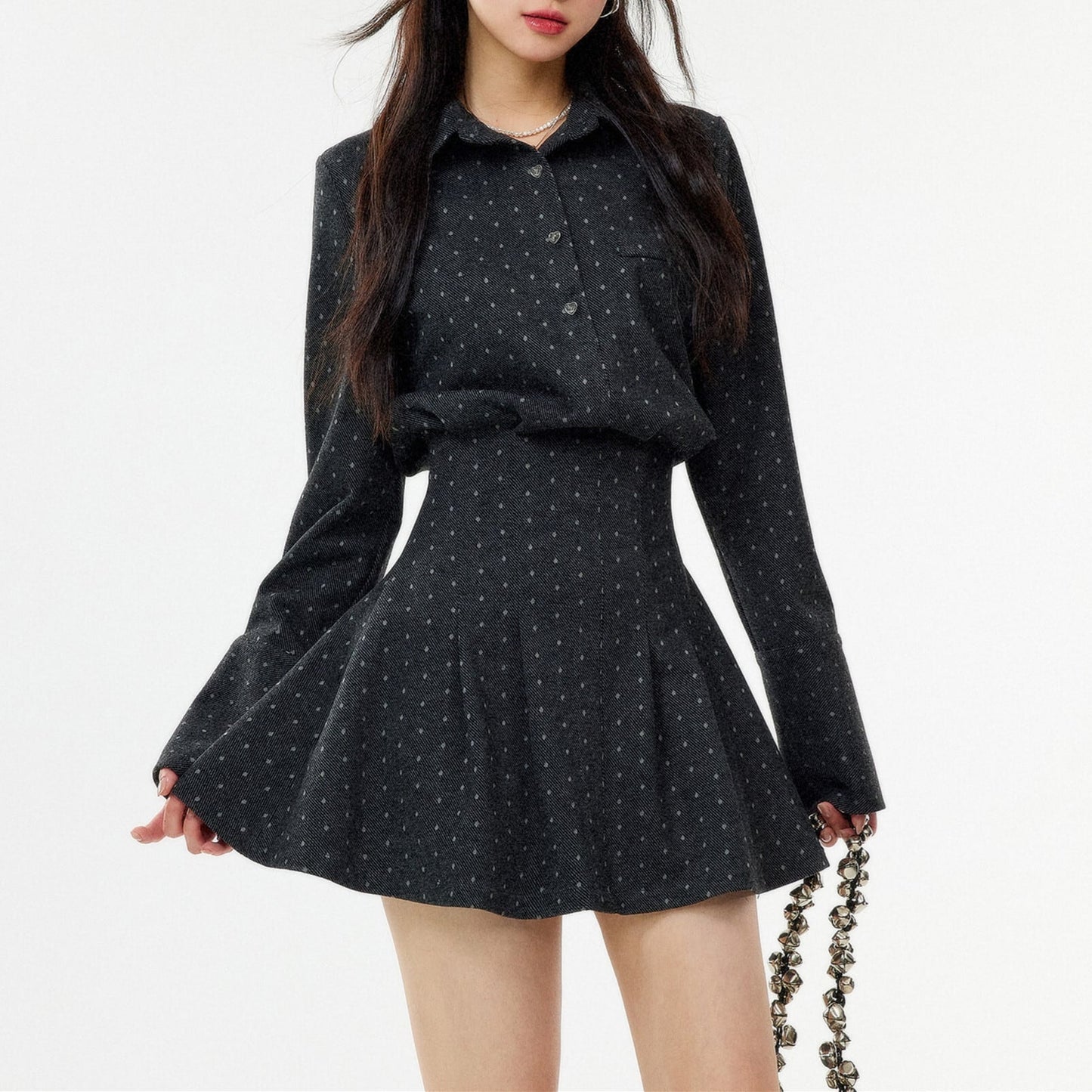 【dress】ドット柄ミニワンピース　N3483