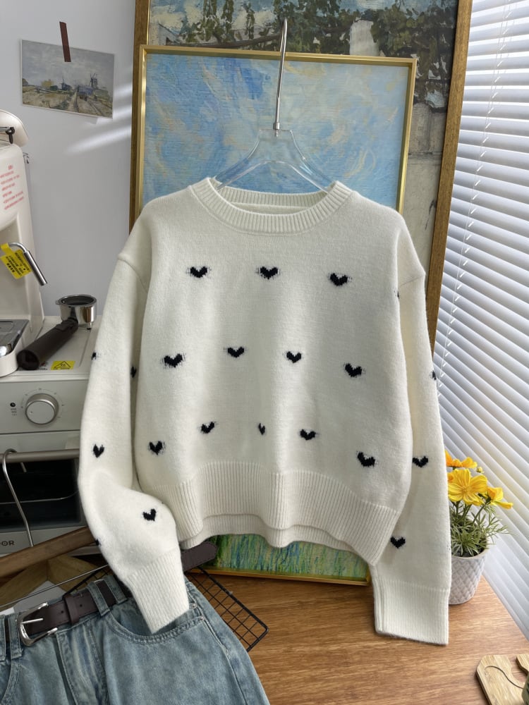 【tops】ハートモチーフニットトップス      N2748