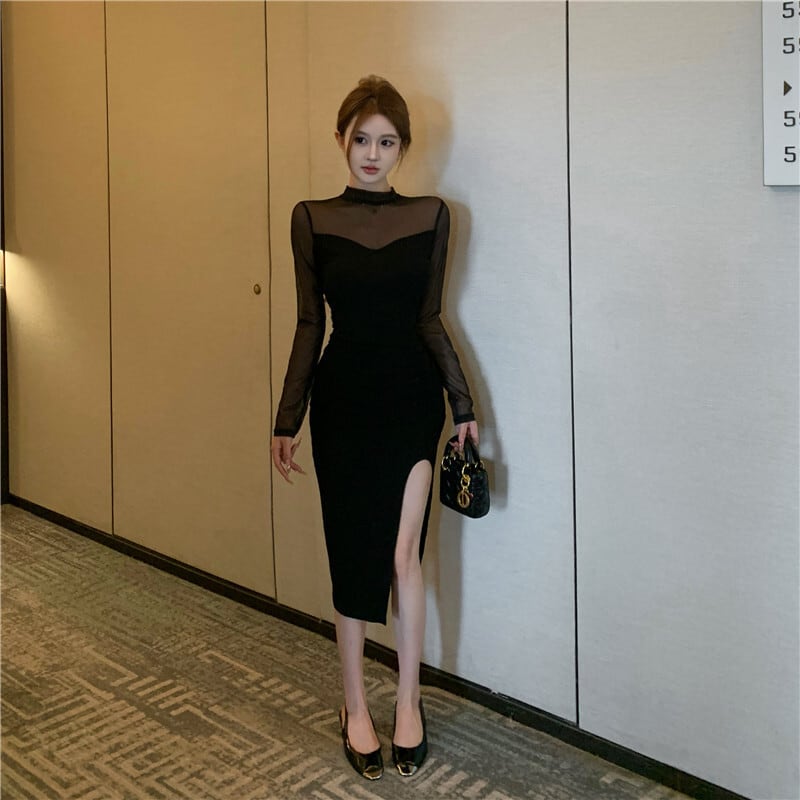 【dress】チュールドッキングワンピース　M26455