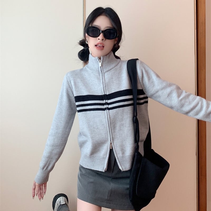 【outer】ファスナーニットカーデ　M27332