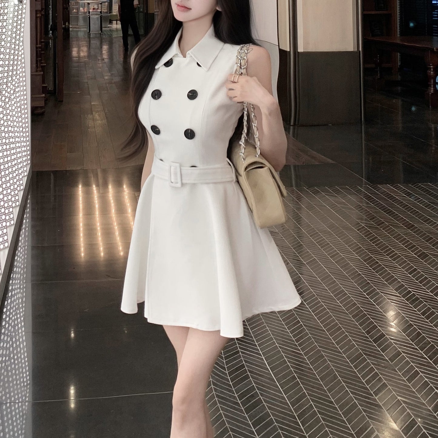 【dress】ダブルボタンミニワンピース　N3151