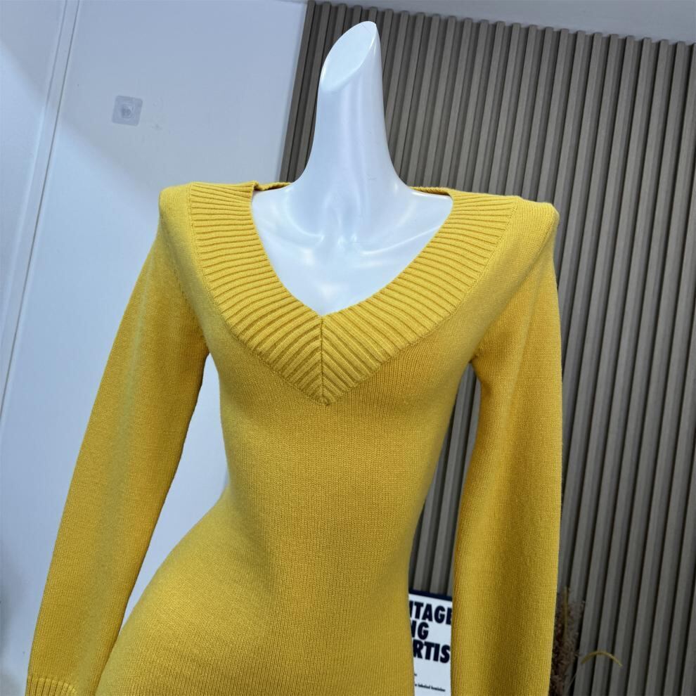 【dress】Vネックニットワンピース　M27772