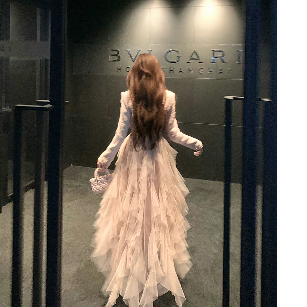 【dress】イレヘムチュールワンピース　N3411