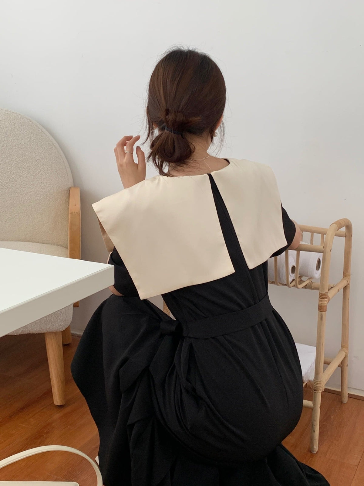 【dress】フリルダブルボタンワンピース　M24745