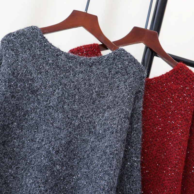 【tops】スパンコールニットセーター　M28566