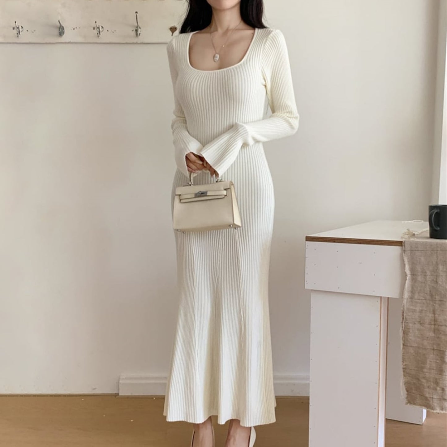 【dress】マーメイドニットワンピース　M26998