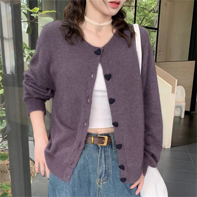 【outer】クルーネックニットカーデ　M25853