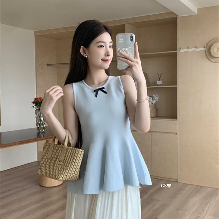 【tops】ノースリーブニットトップス　M30255