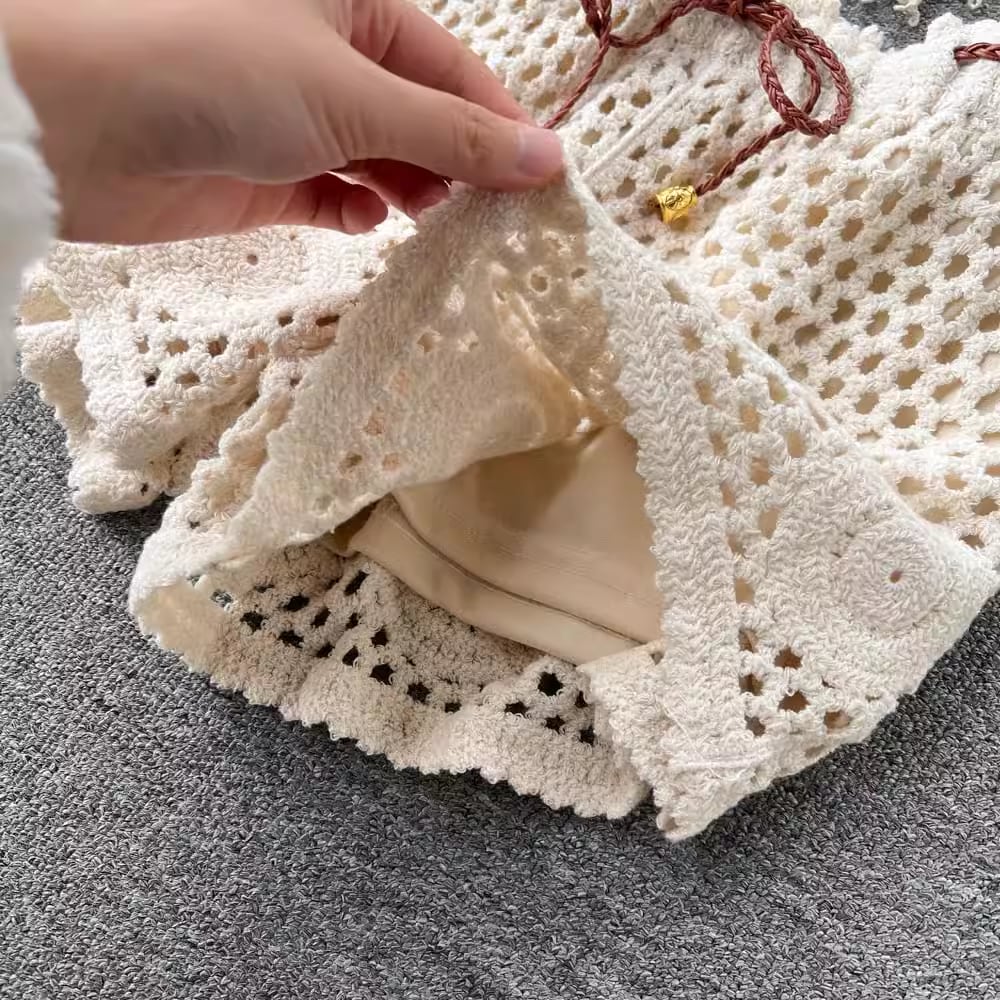 【set】カーディガン+フリンジキャミソール+ショートパンツ3点セットF7520