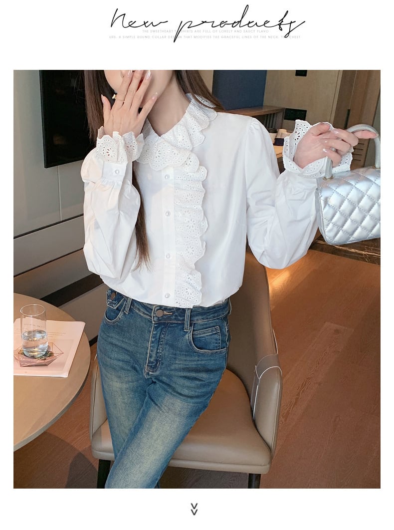 【tops】フリルシャツトップス　M29350