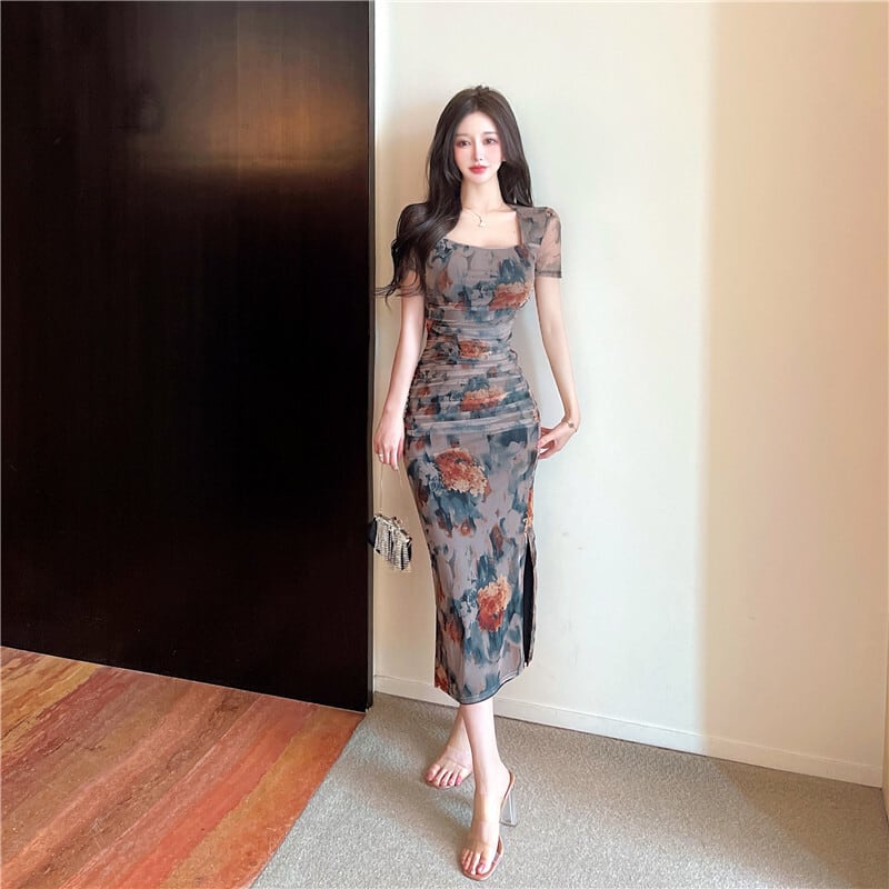 【dress】プリントワンピース　M25258