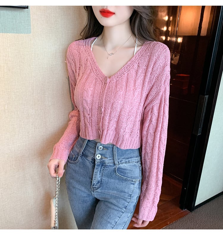 【outer】カットワークニットカーデ　M29379