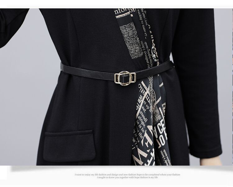 【dress】エレガントファッション気質満点春Vネック切り替えワンピース G2038