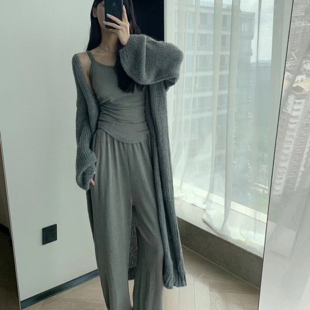 【outer】ロング丈ニットカーデ　M25620