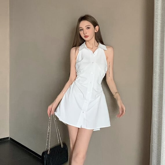 【dress】ノースリーブシャツワンピース　M24539