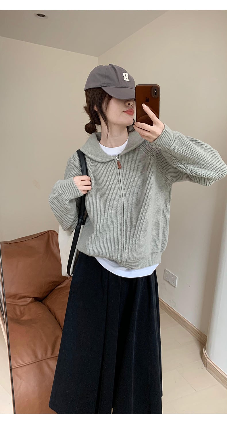 【outer】ファスナーニットカーデ　M27230