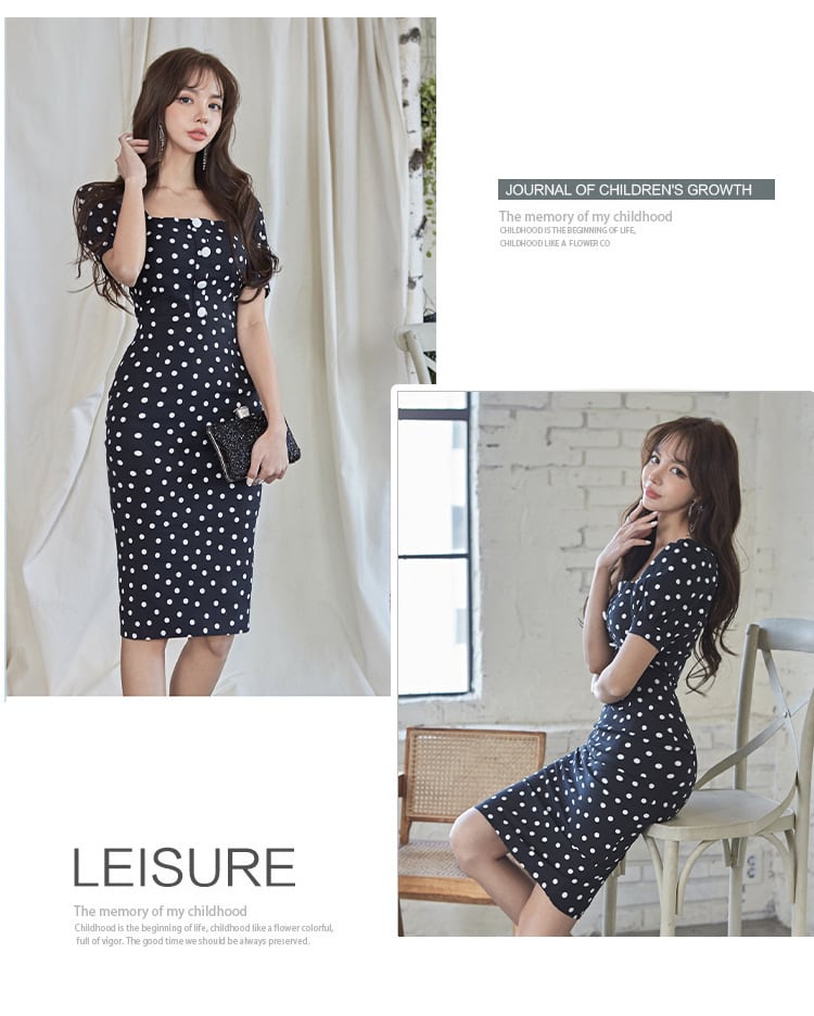 【dress】ドット柄ワンピース　M25217