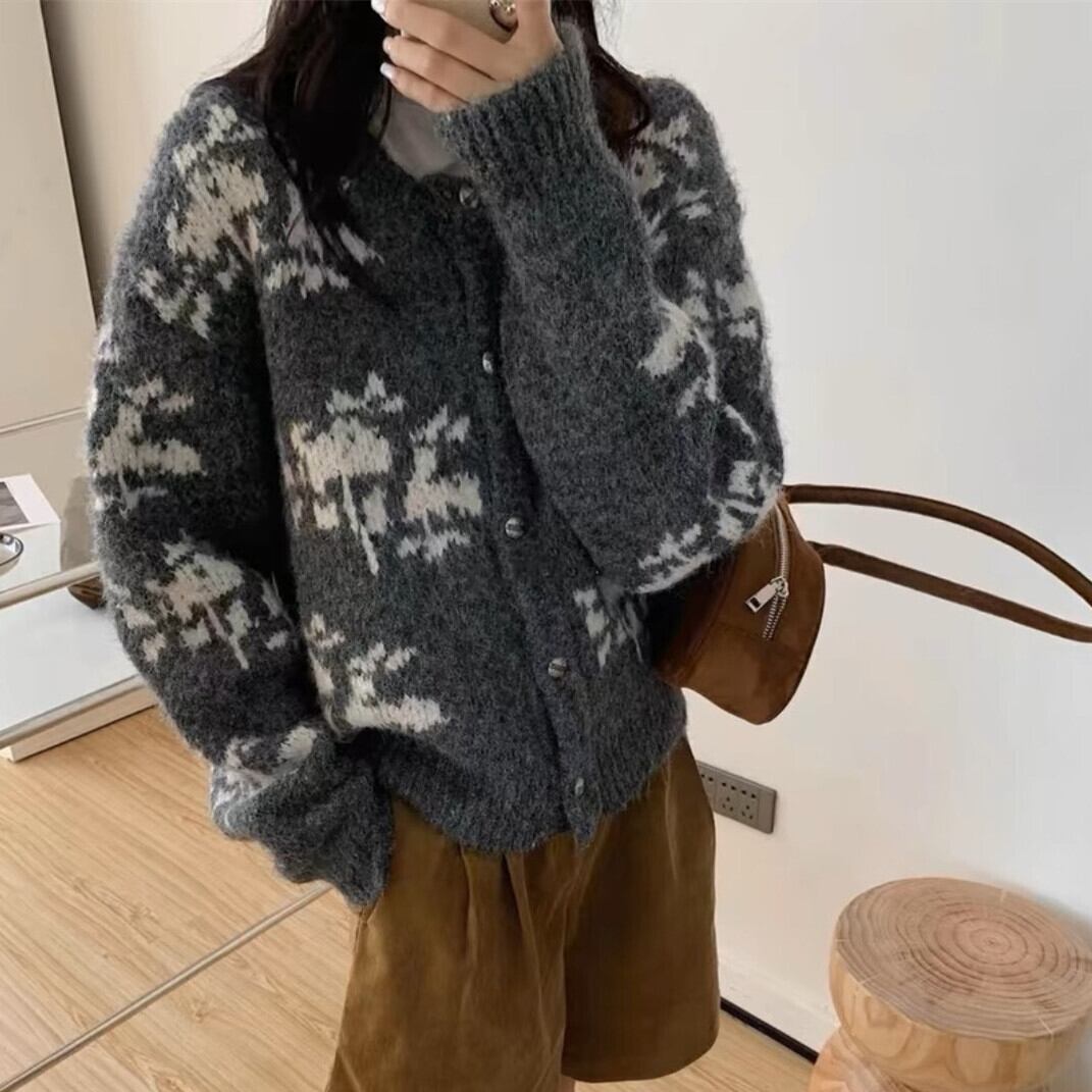 【outer】ジャカードニットカーデ　M27804