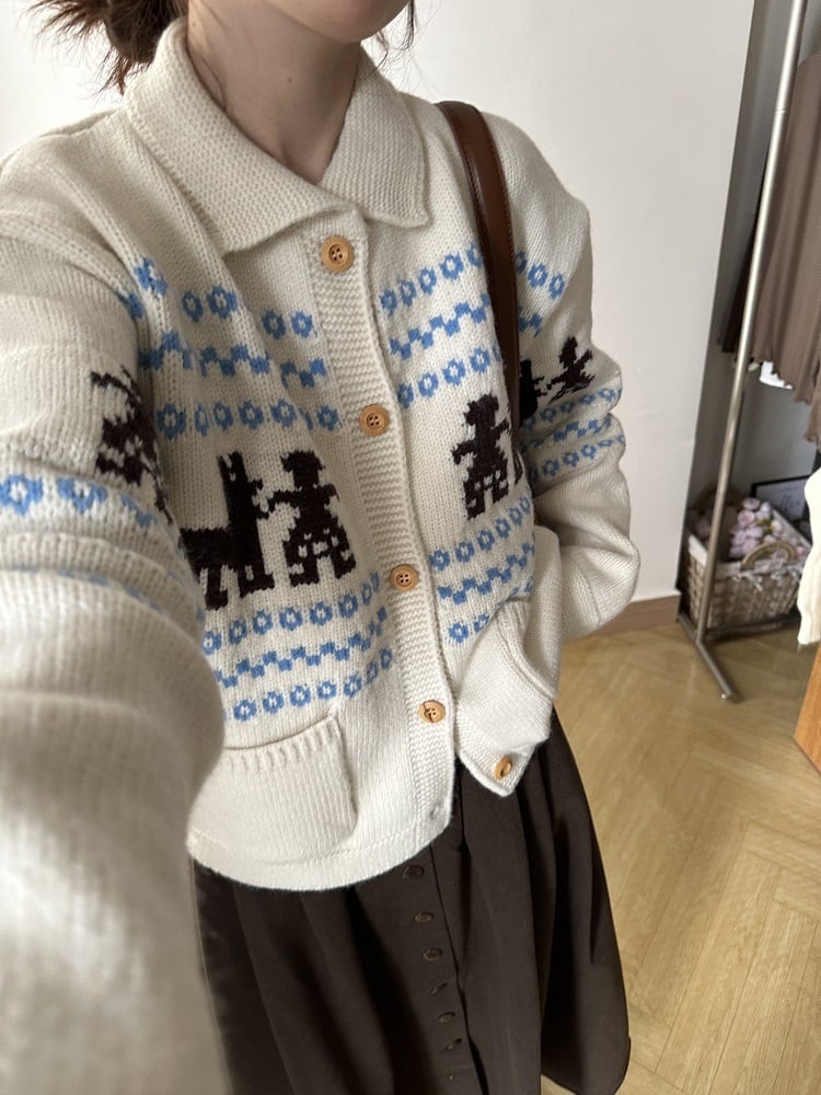【outer】ジャカードニットカーデ　M27348