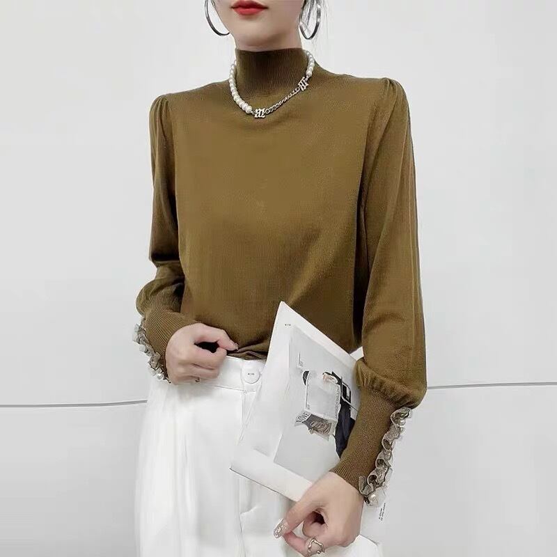 【tops】2wayレースドッキングニットトップス　M19189