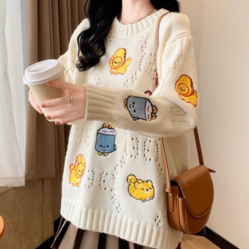 【tops】カートゥーンニットセーター　M19175
