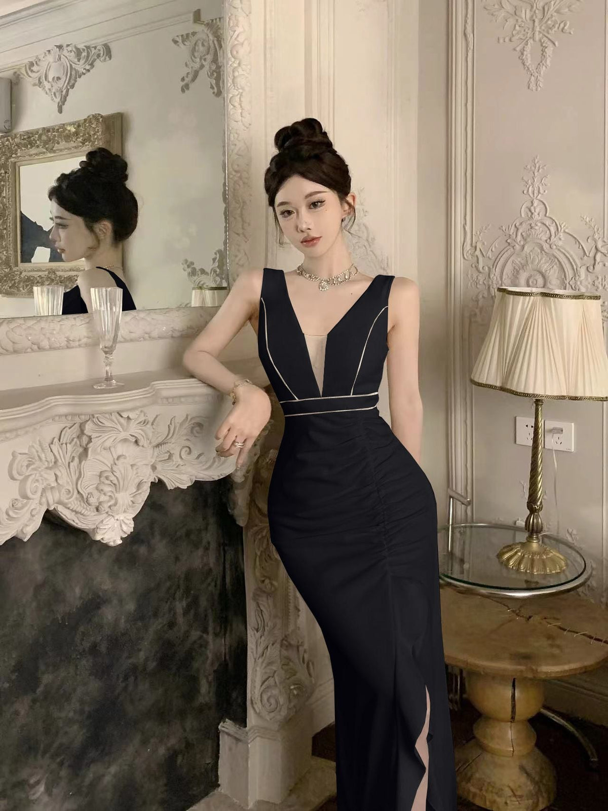 【dress】スリットワンピース　M24072