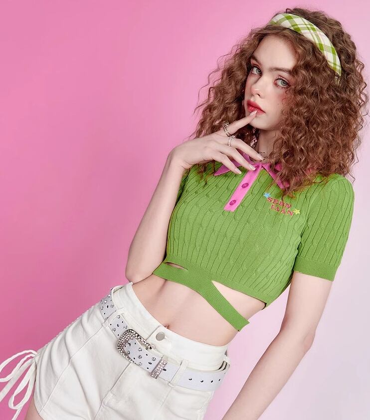 【tops】ニットショートTシャツG20078