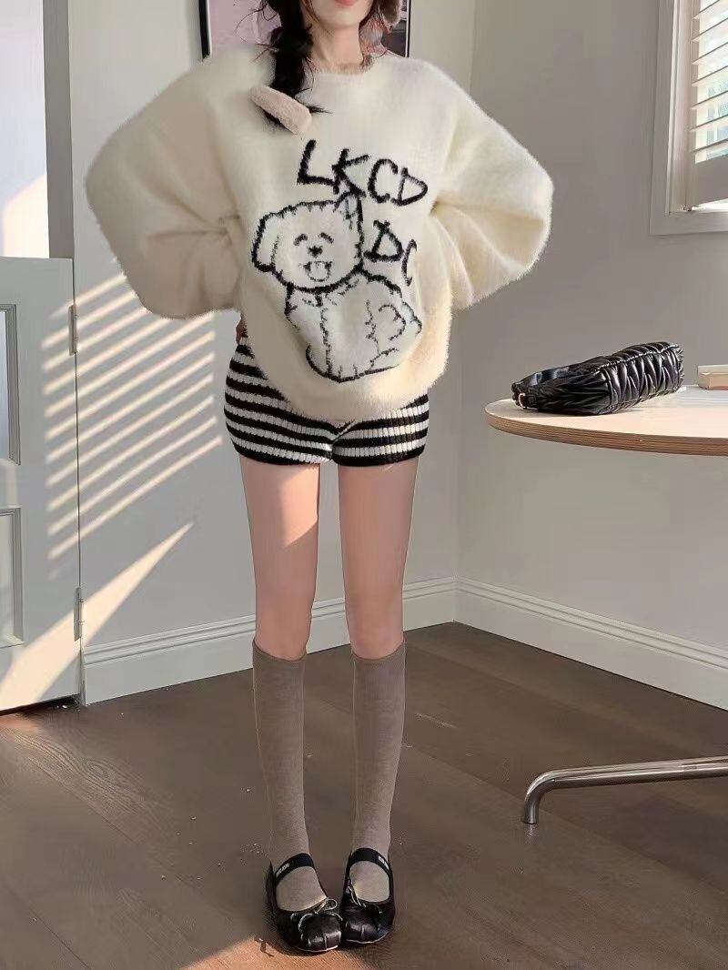 【tops】クルーネックニットセーター　M18593